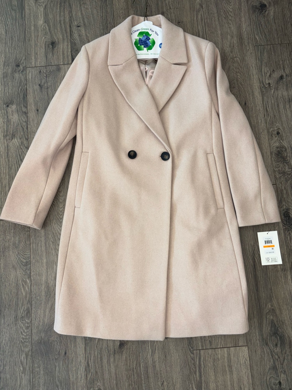 Women’s Double-Breasted Wool-Blend Coat - Blush